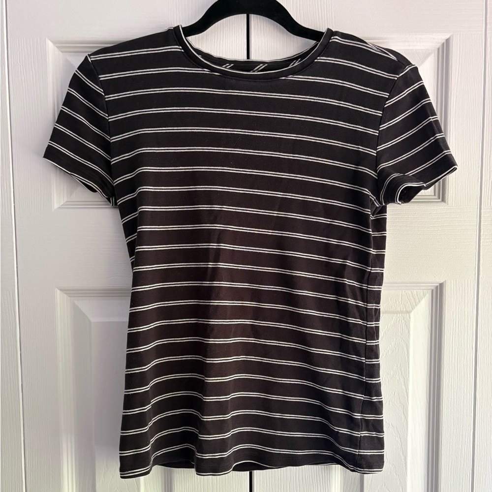 Black & White Striped Crewneck Tee